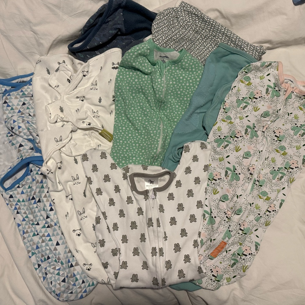 9 Swaddle Me, Kea Babies Swaddles LOT + Arms up Swaddle
